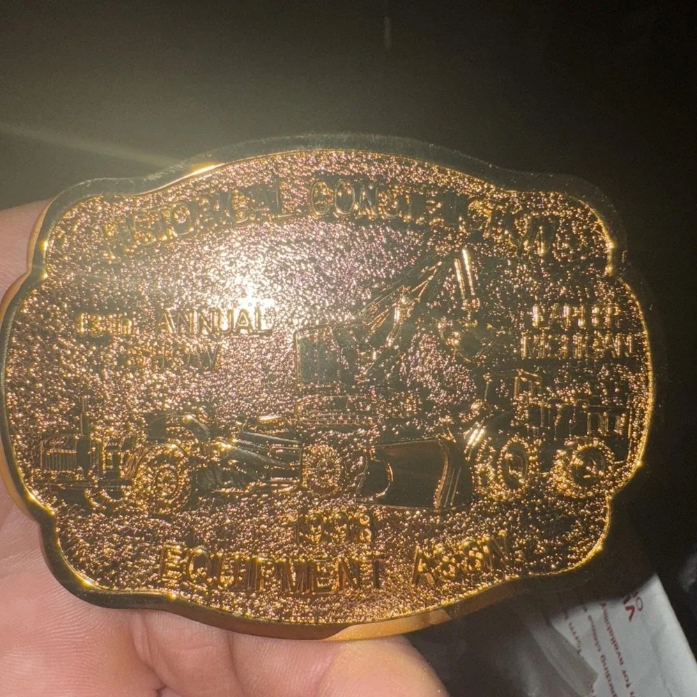 Historical Construction Equipment Show Belt Buckle Limited Edition Embossed 1998